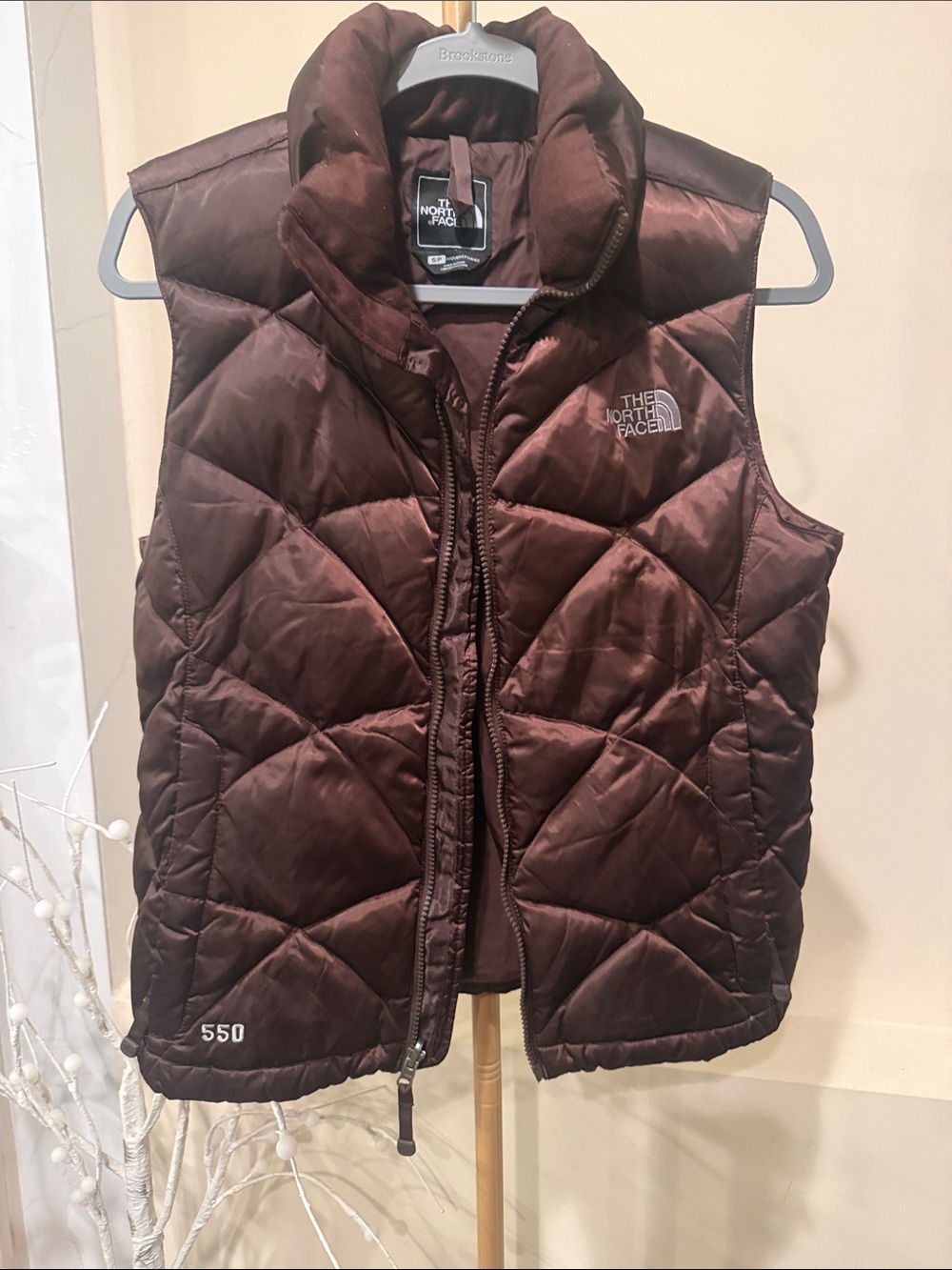 The North Face Women's Brown Quilted 550 Down Vest